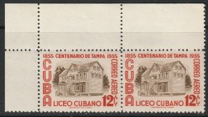 Cuba 1955 Sc C119 air post corner pair MNH**