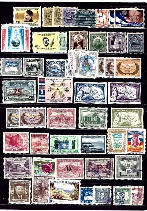 WW30 52 different stamps all Salvador all used