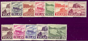 ICELAND #257-68 (330/306) Complete set, og, NH, VF, Scott $141.90