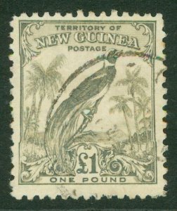 SG 189 New Guinea 1932-34. £1 olive-grey. Very fine used CAT £100