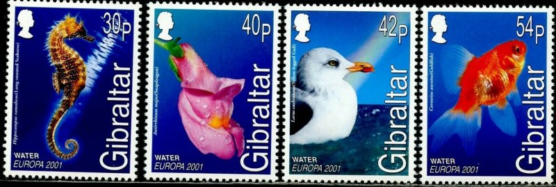 GIBRALTAR Sc#871-874 2001 Europa Complete Set OG Mint Hinged