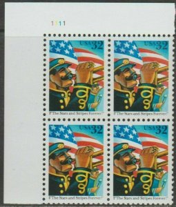 Scott# 3153 - 1997 Commemoratives - 32 Cents Stars and Stripes Plate Block