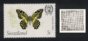 Swaziland Butterfly 'Papilio demodocus' 5c Wmk Crown to Right 1982 MNH SG#393