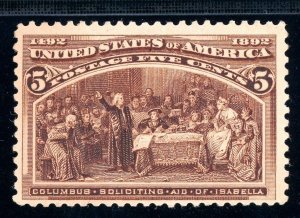 USAstamps Unused FVF US 1893 Columbian Expo Soliciting Aid Scott 234 OG MNH 