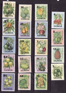 Samoa-Sc#600-18- id9-unused NH set-Fruits-1983-4- please note that there is a sp