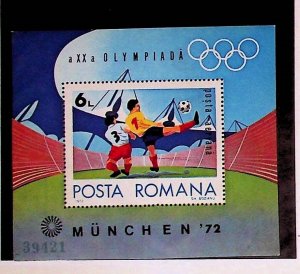 ROMANIA Sc C187 NH SOUVENIR SHEET OF 1972 - SOCCER