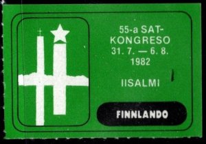 1982 Finland Poster Stamp 55th Esperanto Congress SAT Iisalmi July 31-August 6