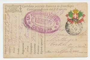 Military Service Card Italy 1918 Flags - Allies postcard - WWI