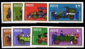 Hungary #C296-303 Cat$20, 1970 Automobiles, imperf. set of eight, never hinged