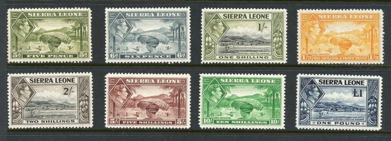 SIERRA LEONE GEORGE VI  SCOTT#179/85, SG#193/200   MINT NH--SCOTT VALUE $150