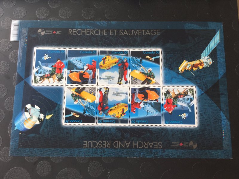 Canada Mint NH #2111 Search and rescue, full pane of 8