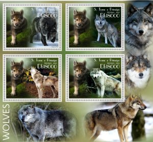 Stamps. Fauna Wolves 1+1 sheets perforated 2023 year  NEW