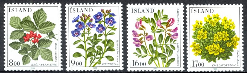 Iceland Sc# 602-605 MNH 1985 Flowers