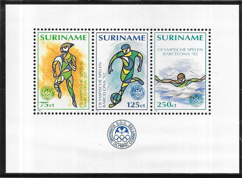 Surinam #924a  Summer Olympics Souviner/Sheet  (MNH)  CV6.75