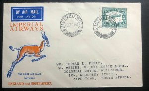 1931 Victoria West South Africa First Flight Airmail Cover FFC To Cape Town