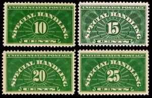 U.S. #QE1-QE4 SPECIAL HANDLING OF 1925 - OGLH & NH - VF - CV $52.00 (ESP#9318)