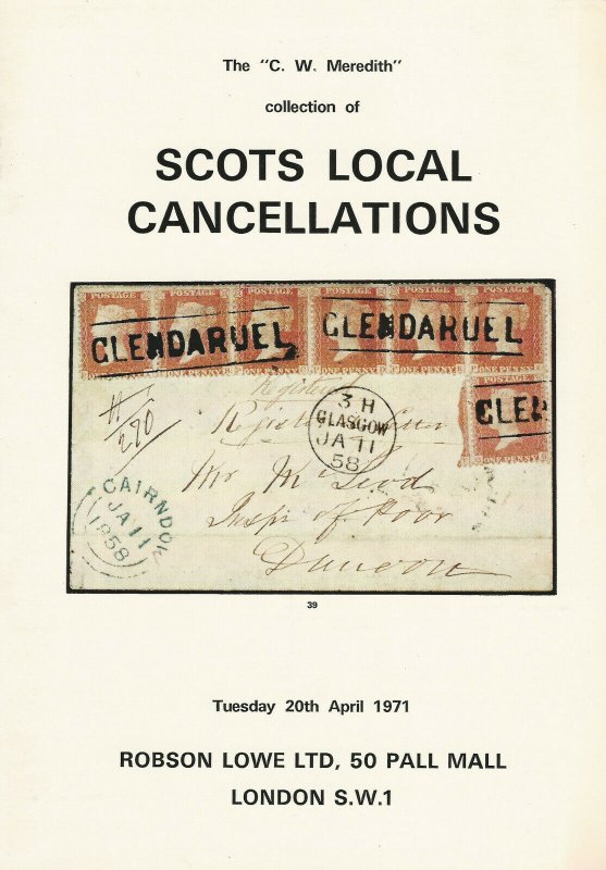 Scots Local Cancellations, Robson Lowe Catalog, Sale #3497, April. 20, 1971