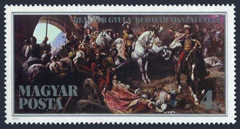 Hungary 2998, MNH. Recapture of Buda Castle from Turks, by Gyula Benzcur, 1986.