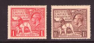 GB George V 1924 /25 Empire Exhibition , multiple, multi-coloured  MNH