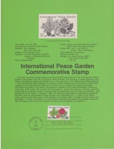 US SP590 Peace Garden Souvenir Page #2014