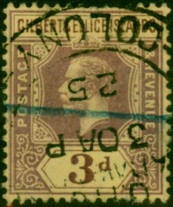 Gilbert & Ellice Islands 1919 3d Purple-Yellow SG16 Good Used