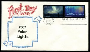 4203-4204 US 41c Auroras SA pair FDC,  Artopages cachet