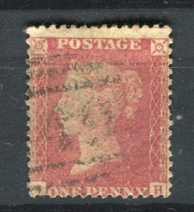 BRITAIN; 1850s early classic QV Penny Red issue fine used POSTMARK value