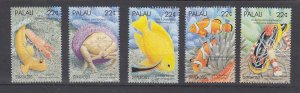 J40331 JL Stamps 1987 palau set mnh, #178-82 marine life