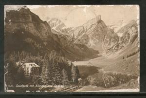 Switzerland 1916 Seealpsee mit altmann und säntis Used View Post Card to Ind...