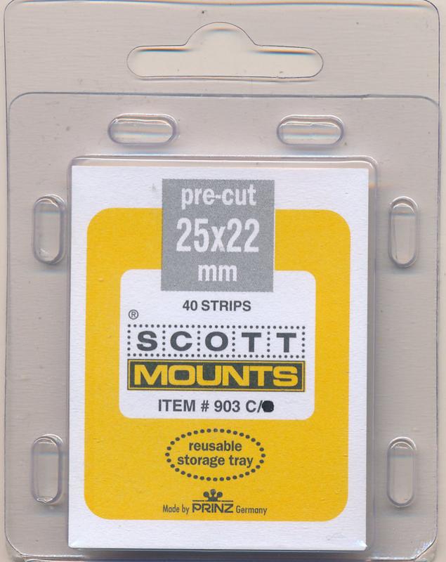 Prinz Scott Stamp Mounts Size 25/22 CLEAR Background Pack of 40