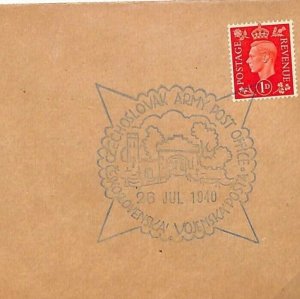 GB WW2 Allied Forces Czechoslovakia GB KGVI Postmark 1940 {samwells-covers} Q166