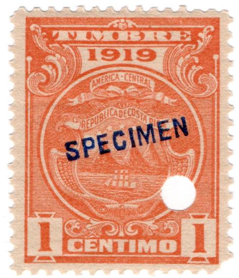 (I.B) Costa Rica Revenue : Duty Stamp 1c (ABN specimen)