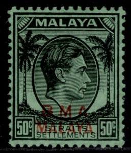 MALAYSIA - Malaya BMA GVI SG14, 50c black/emerald, LH MINT.