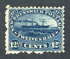 New Brunswick 1860. 12 1/2c indigo. MNG. SG18.