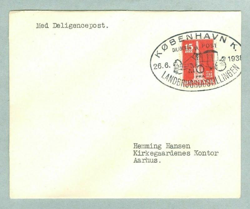 Denmark. Cover 1938. Agri. Exhibition. Special Cancel With Coach Post. 15 Ore.