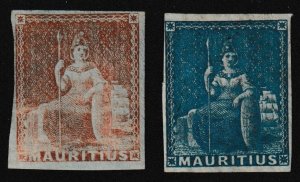 EDSROOM-17455 Mauritius 7-8 No Gum 1849-58 Complete CV$36