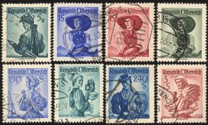 AUSTRIA Scott 521,537-39,543,546,548,551 USED-Austrian Regions Partial Set-Sound