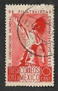 SMI) 1939 MEXICO, INDIO, WORLD PHILATELIST CONVENTION, cancellation of used trav