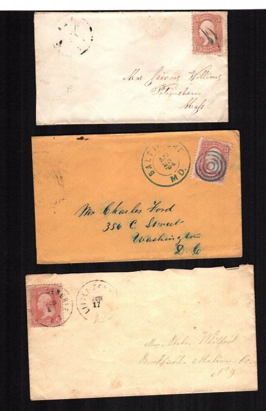 United States  65 used  3 diff covers fancy cancels
