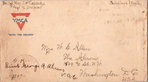 United States A.E.F. World War I Soldier's Free Mail 1918 From T. & C. R.P.O....