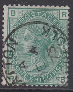 SG 148 1/- deep green plate 8. Very fine used with a Stratton, Norfolk CDS...