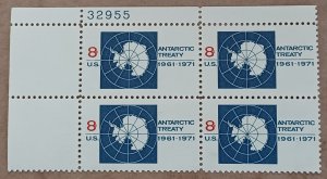 United States #1431 8c Antarctic Treaty MNH block of 4 plate #32955 (1971)