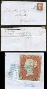 1841 Penny Red (PK) Cat £750 with Dumfries 108 Cancel in Blue on Cover