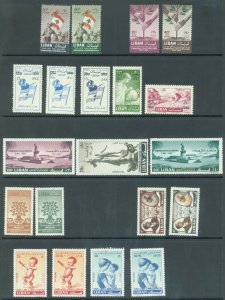 Lebanon 1959-60 seven sets sg.627-35, 647-53, 661-4 MNH 