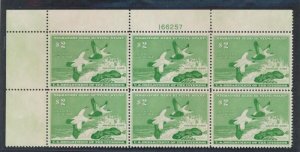 U.S.RW24 MINT NH VF $2 PLATE BLOCK OF 6