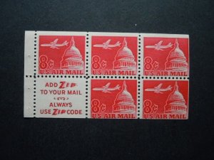 1964 C64c 8c Capital Tagged  Booklet Pane Slogan 3 MNH  OG  F/VF #1b