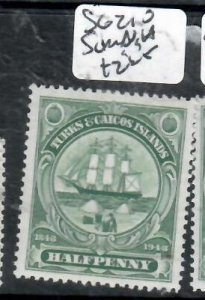 TURKS  & CAICOS BOAT 1/2 D      SG 210   MNH    P0324A H