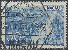 Macao 346 (used) 30a Marginal Ave., vio blue & blue (1951)