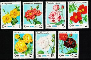 CUBA Sc# 2275-2281  ROSES flowers CPL SET of 7   1979 mixed MNG & MOG