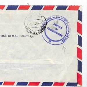 NEW HEBRIDES Cover SUPERB OFFICIAL CACHET Air Mail Port Vila HEALTH 1976 FF35